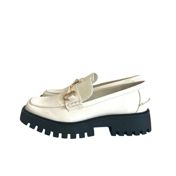 Open Edit Nordstrom Heather Platform Bit Loafer (Women) Ivory leather size 7 New - Picture 5 of 14